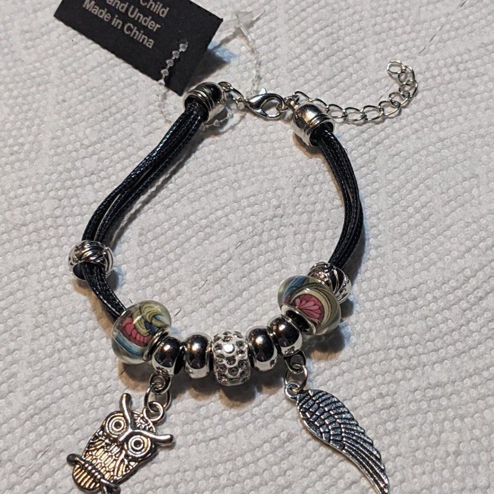 NEW CHUNS PANDORA LIKE BRACELET - OWL & WING